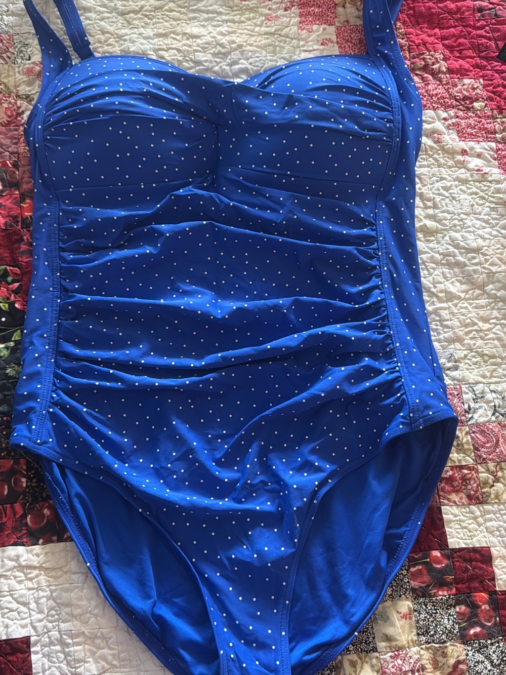 Blue Polka Dot One-Piece Swimsuit